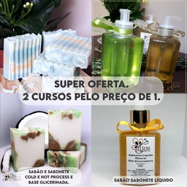 Curso 2 em 1 - Hot e Cold Process + Sabão e Sabonete Líquido